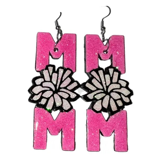 Pink Cheer Mom Earrings image 0