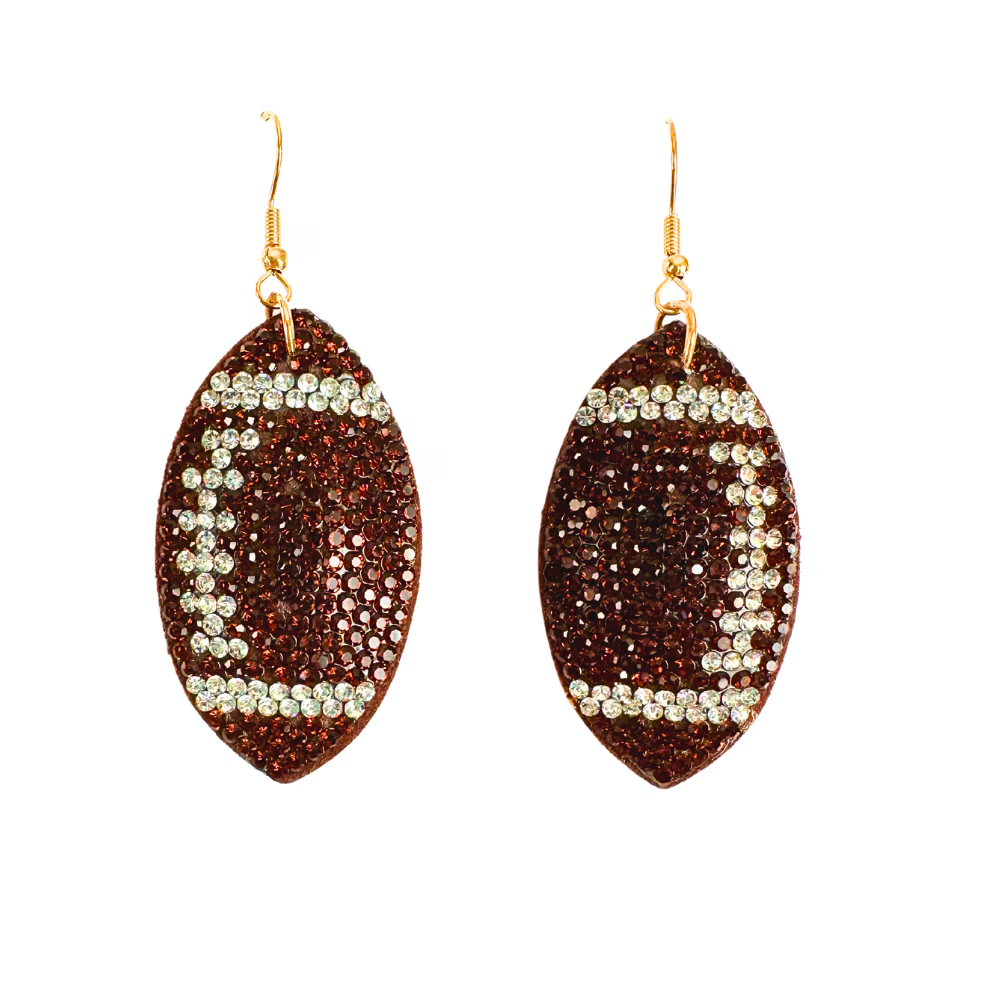 Rhinestone Football Earrings image 0
