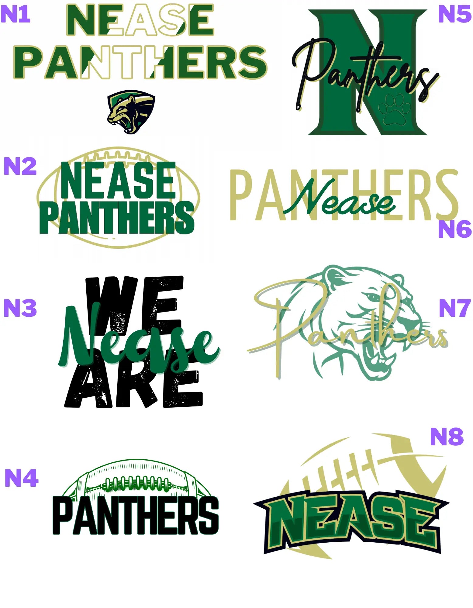 Tshirt Nease Panthers Designs N1-N8 image 0