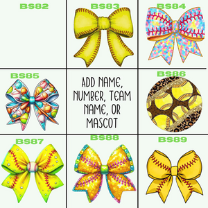 T-Shirts Softball Bows (BS82-BS89) image 0