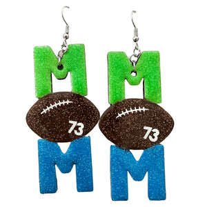 Pink Mom Football Earrings image 1