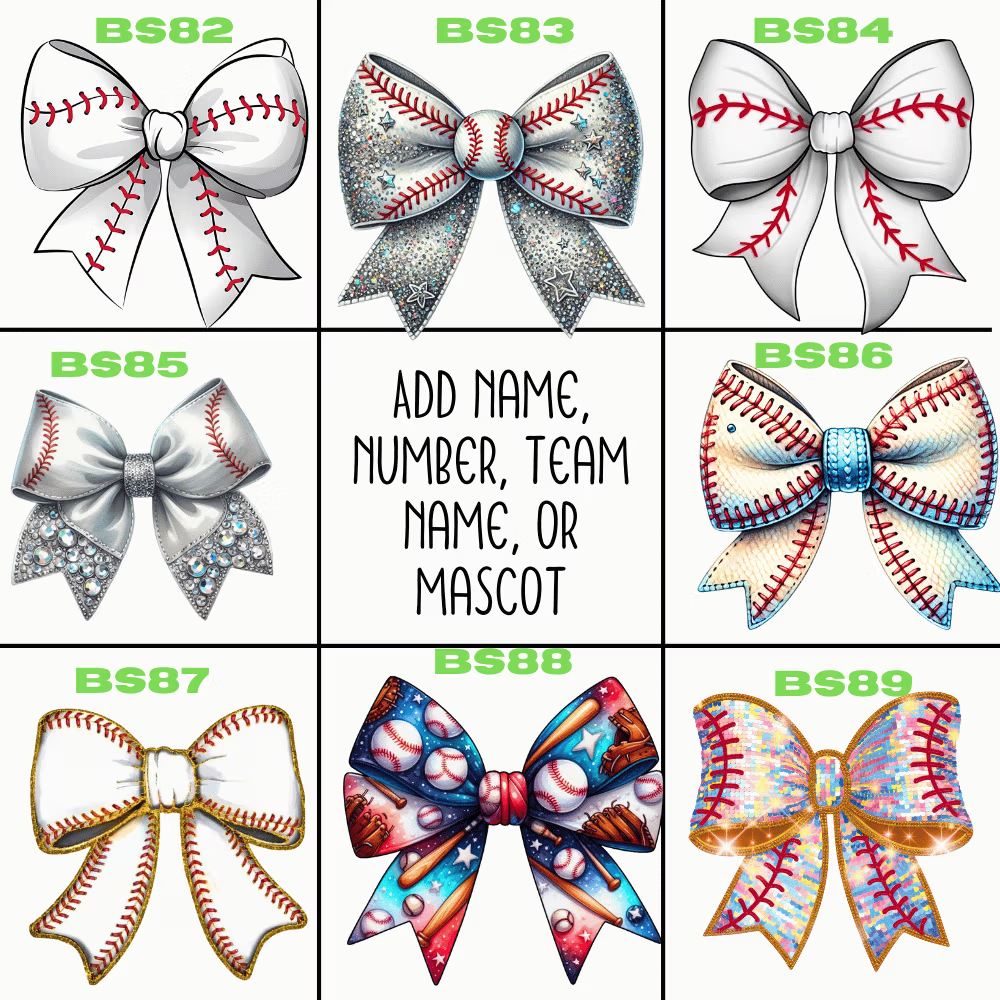 T-Shirts Baseball Bows (BS82-BS89) image 0