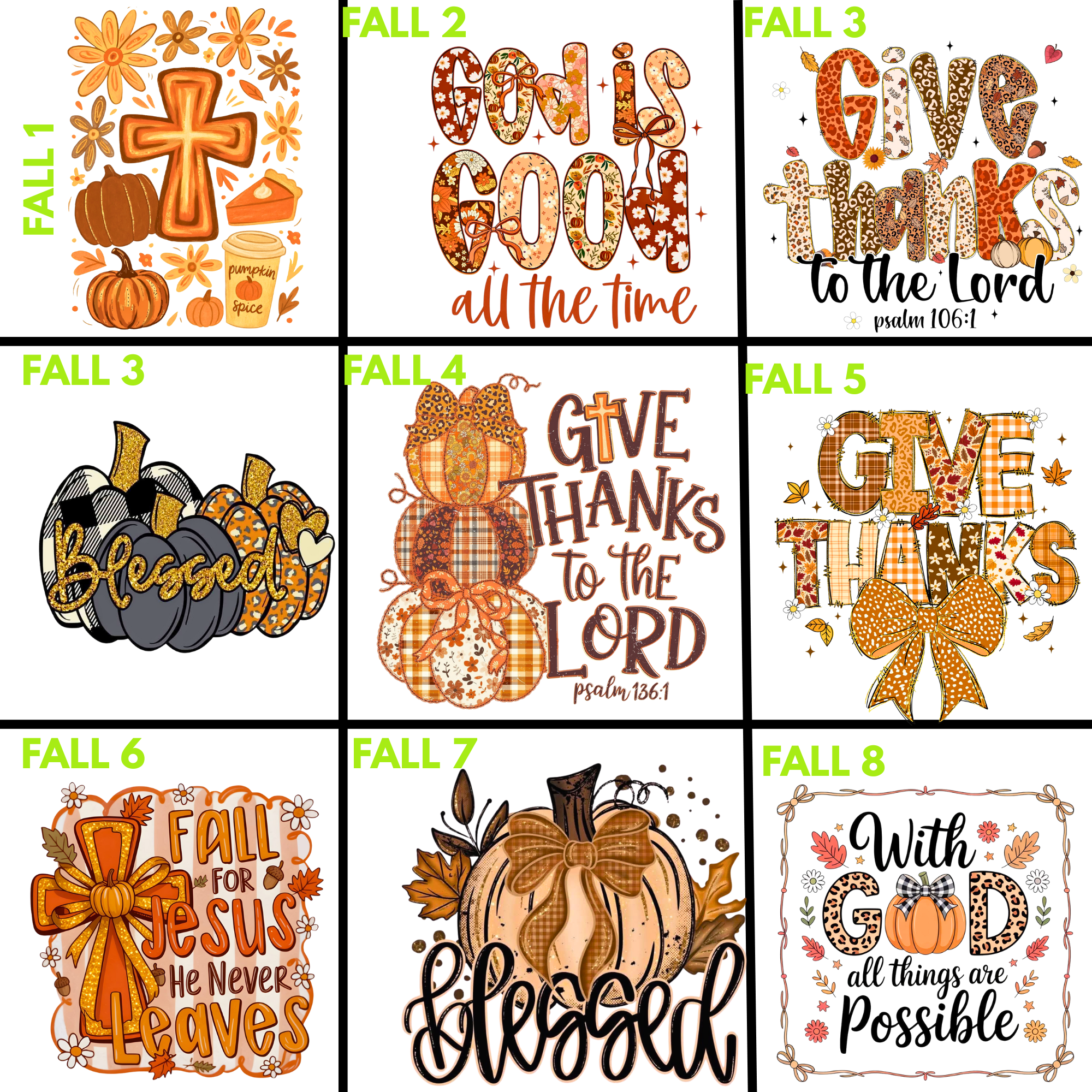 Fall Faith Designs(Fall1-9)