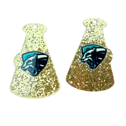 Customizable Earrings- Gold Megaphone