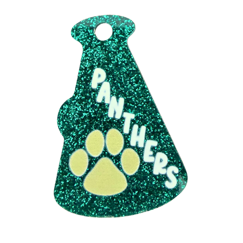 Customizable Green Glitter Megaphone Tag