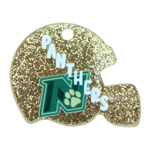 Customizable Gold Glitter Helmet Tag