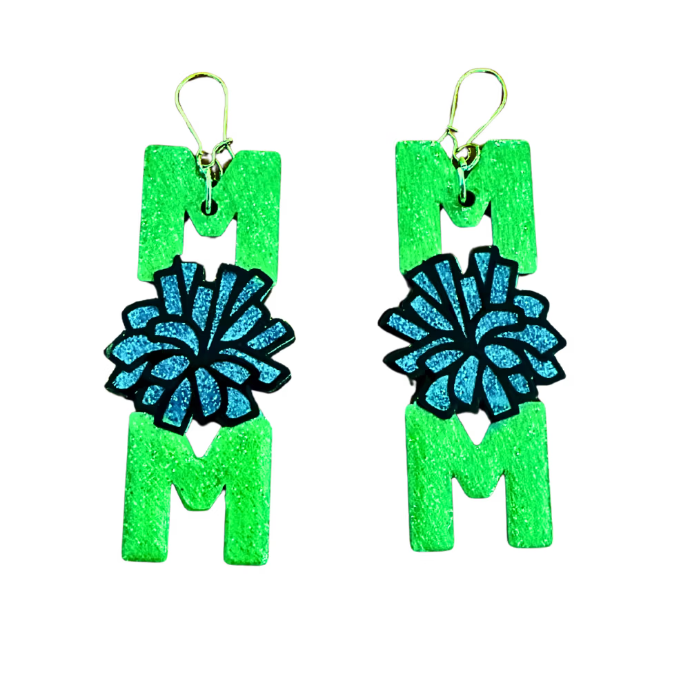 Pink Cheer Mom Earrings image 4