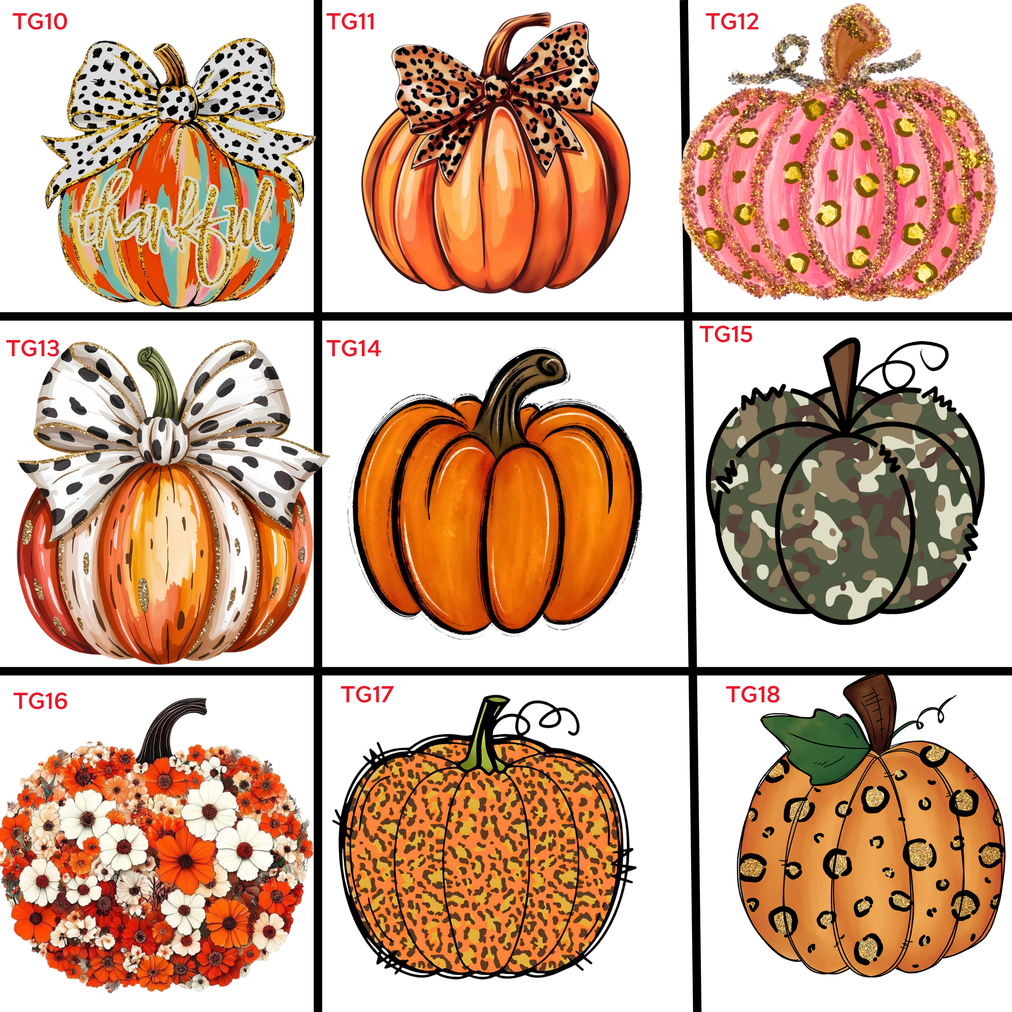 Fall Thanksgiving Designs (TG10-TG18)