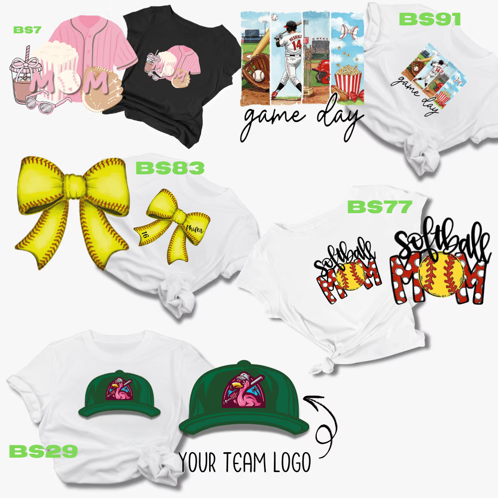 T-Shirts Softball Bows (BS82-BS89) image 1