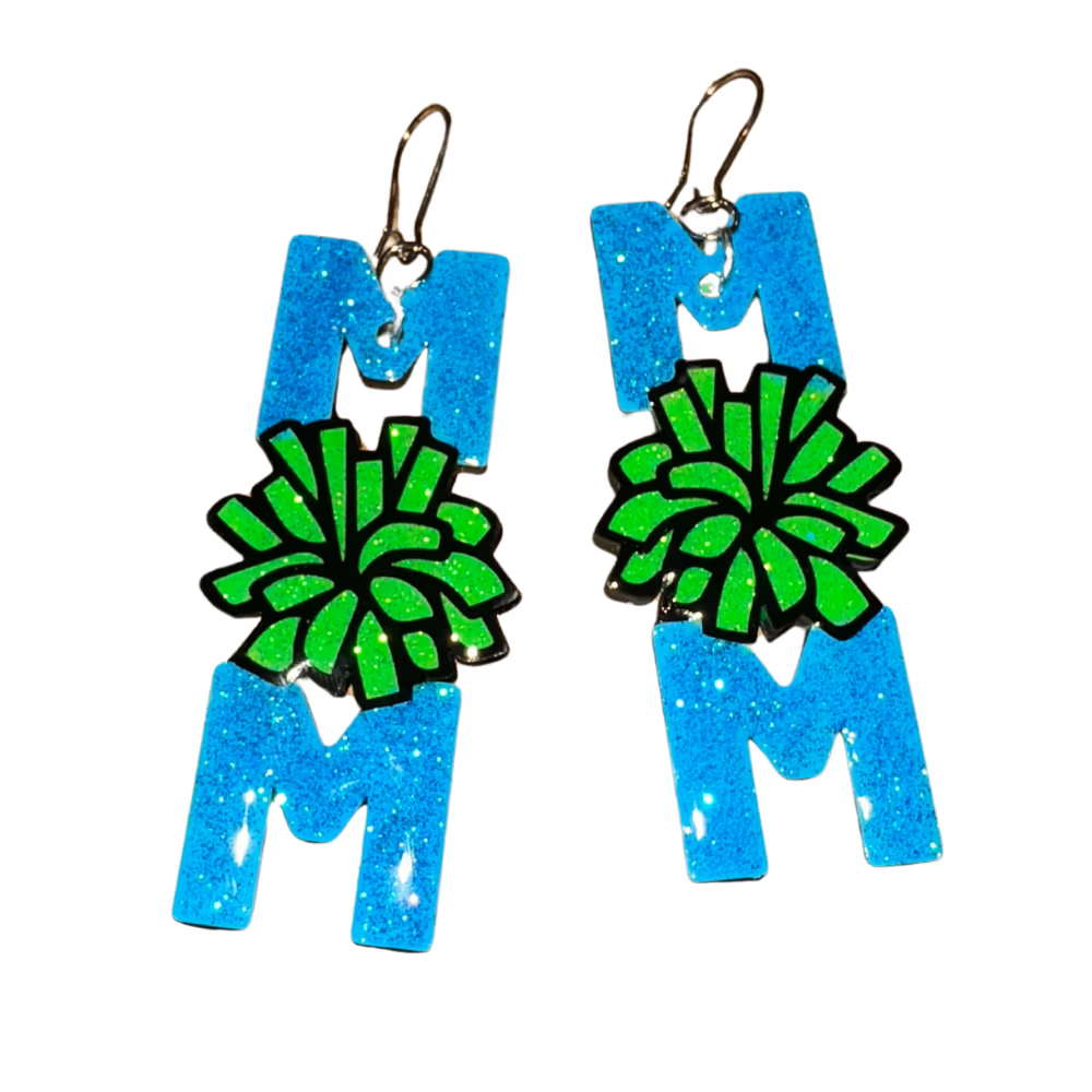 Pink Cheer Mom Earrings image 3