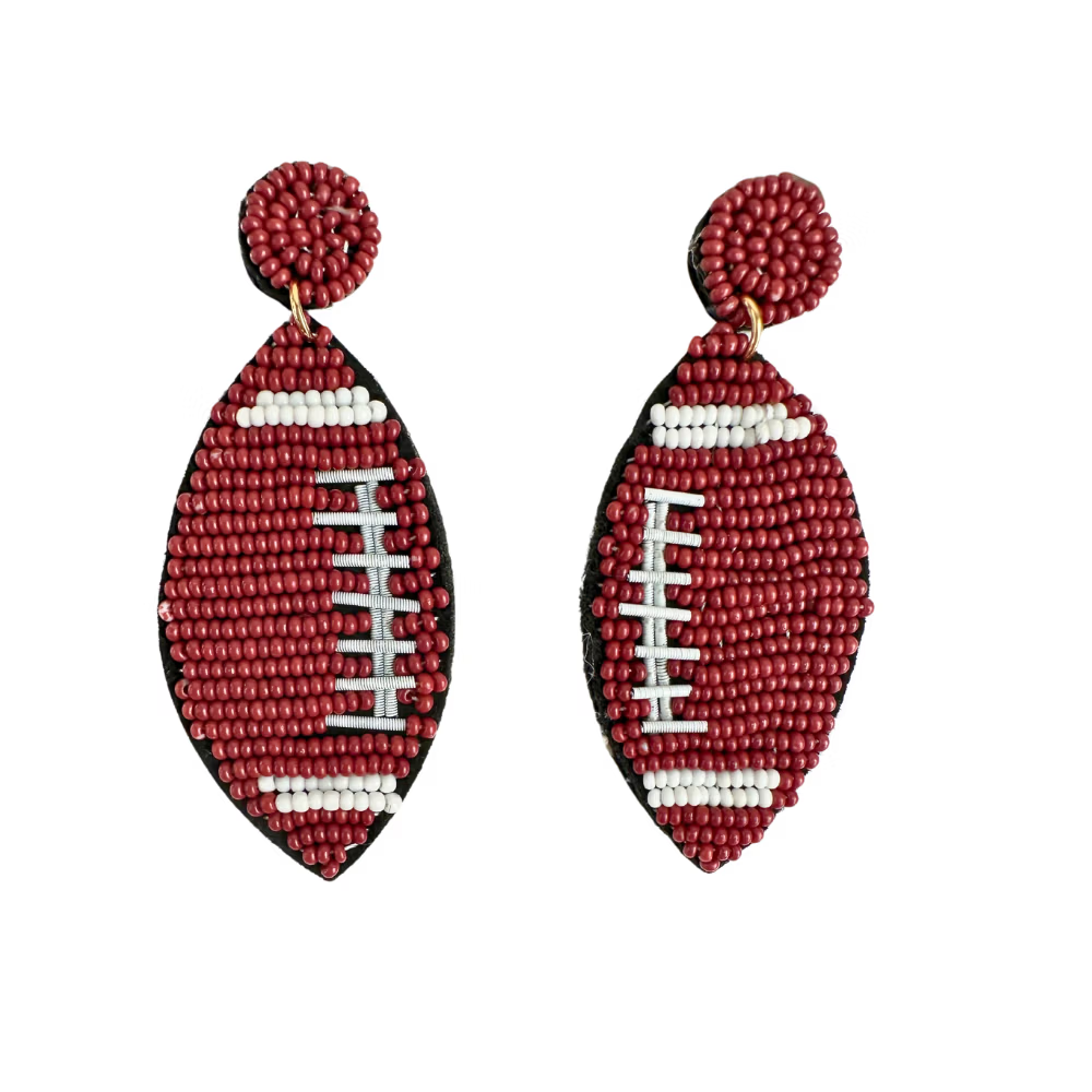 Beaded Football Earrings image 0