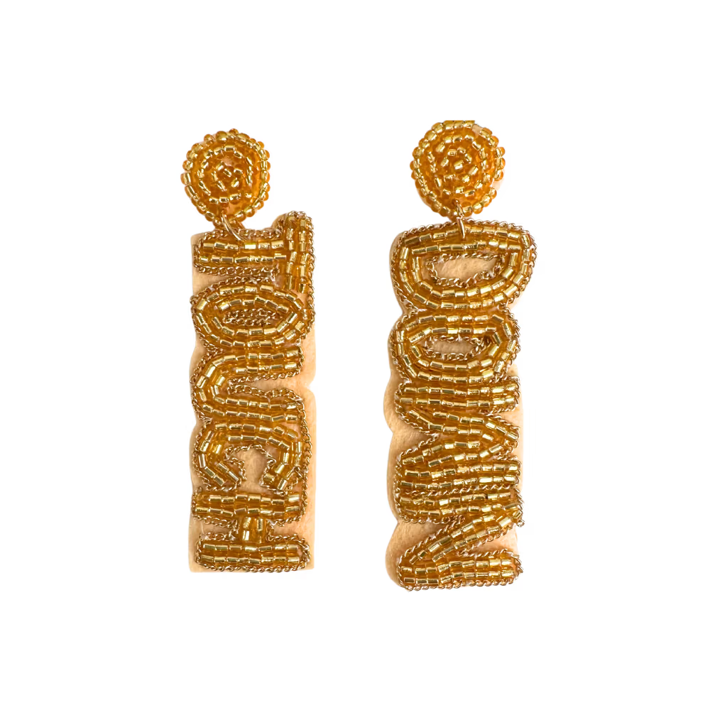 Earrings Beaded Touch Down Gold image 0