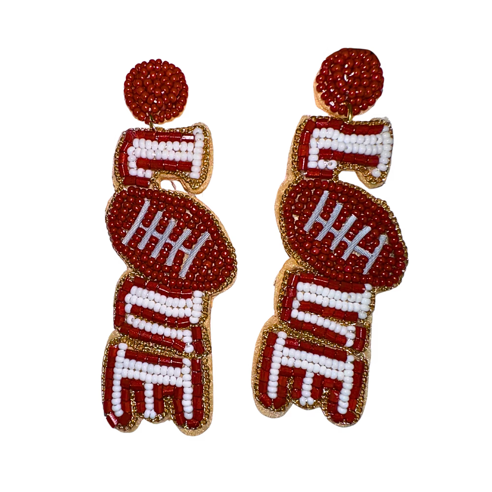 Earrings Beaded Football Love image 0